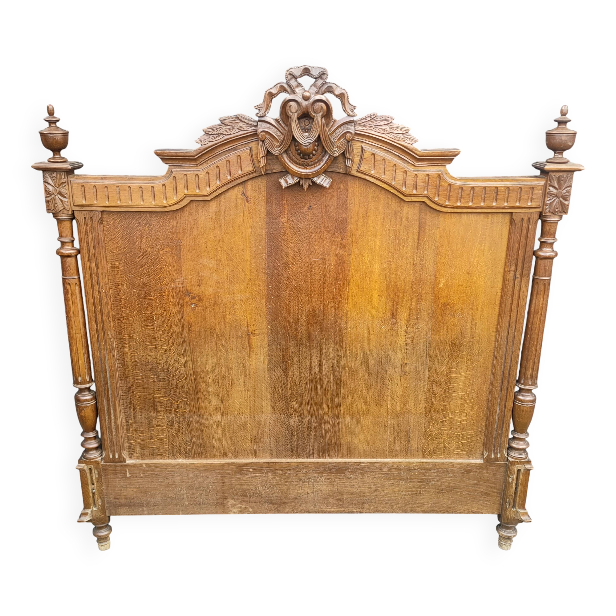 antique solid oak headboard