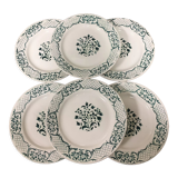 6 flat plates Digoin Sarreguemines model "Versailles"