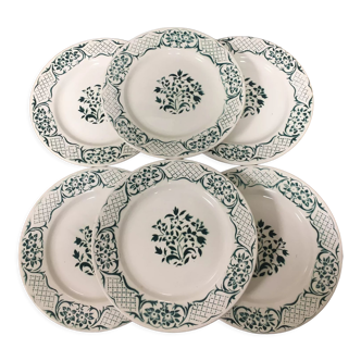 6 flat plates Digoin Sarreguemines model "Versailles"