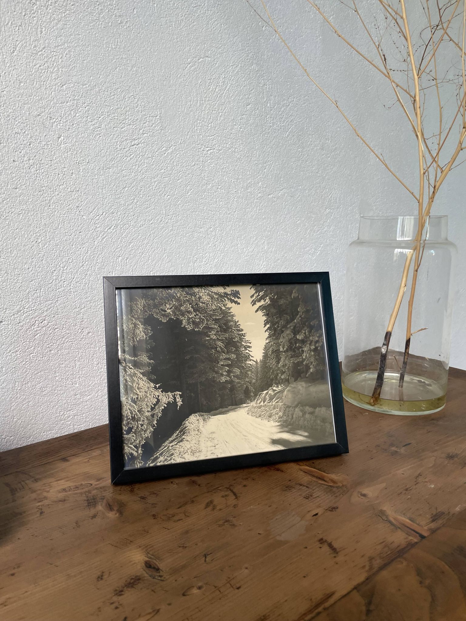 Photographie ancienne paysage enneigé
