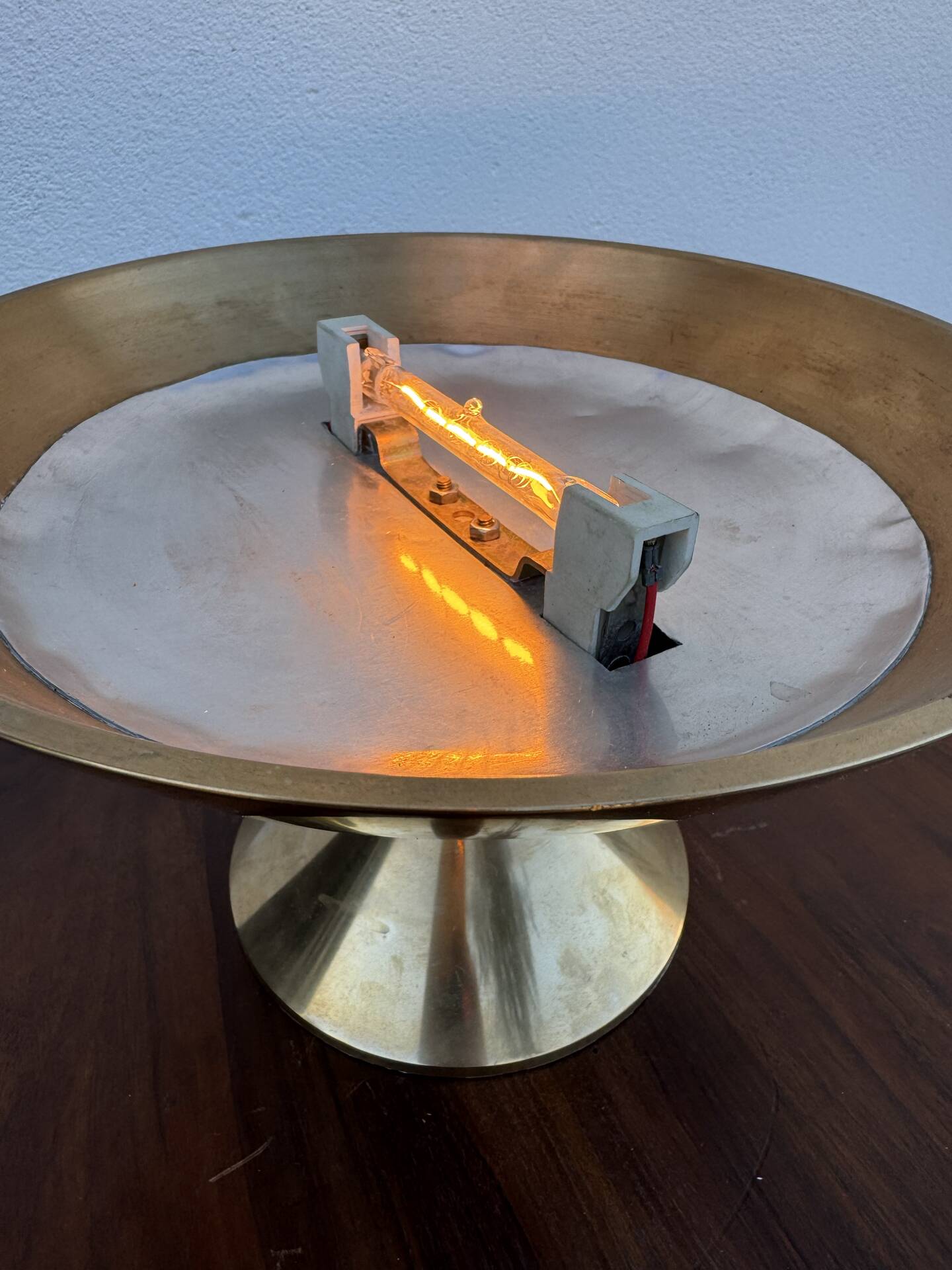 Lampe à poser halogène bronze massif années 80