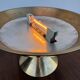 Lampe à poser halogène bronze massif années 80
