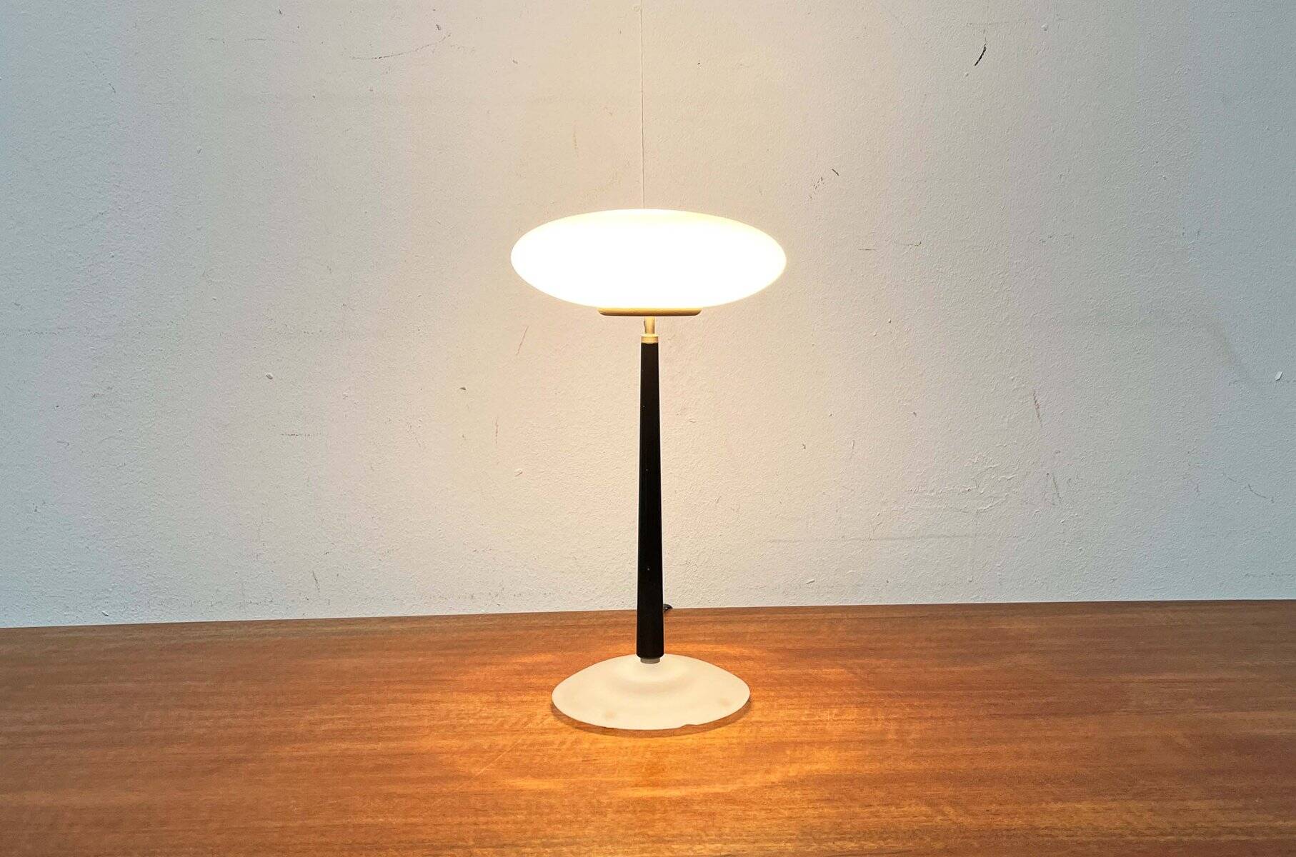 Pao T1 black table lamp, postmodern Italian model by Matteo Thun for Arteluce, 1990s.