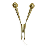 41cm Brass Stilnovo Style Theatre Wall Sconce Light, Italy 1950s