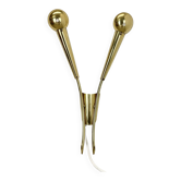 41cm Brass Stilnovo Style Theatre Wall Sconce Light, Italy 1950s