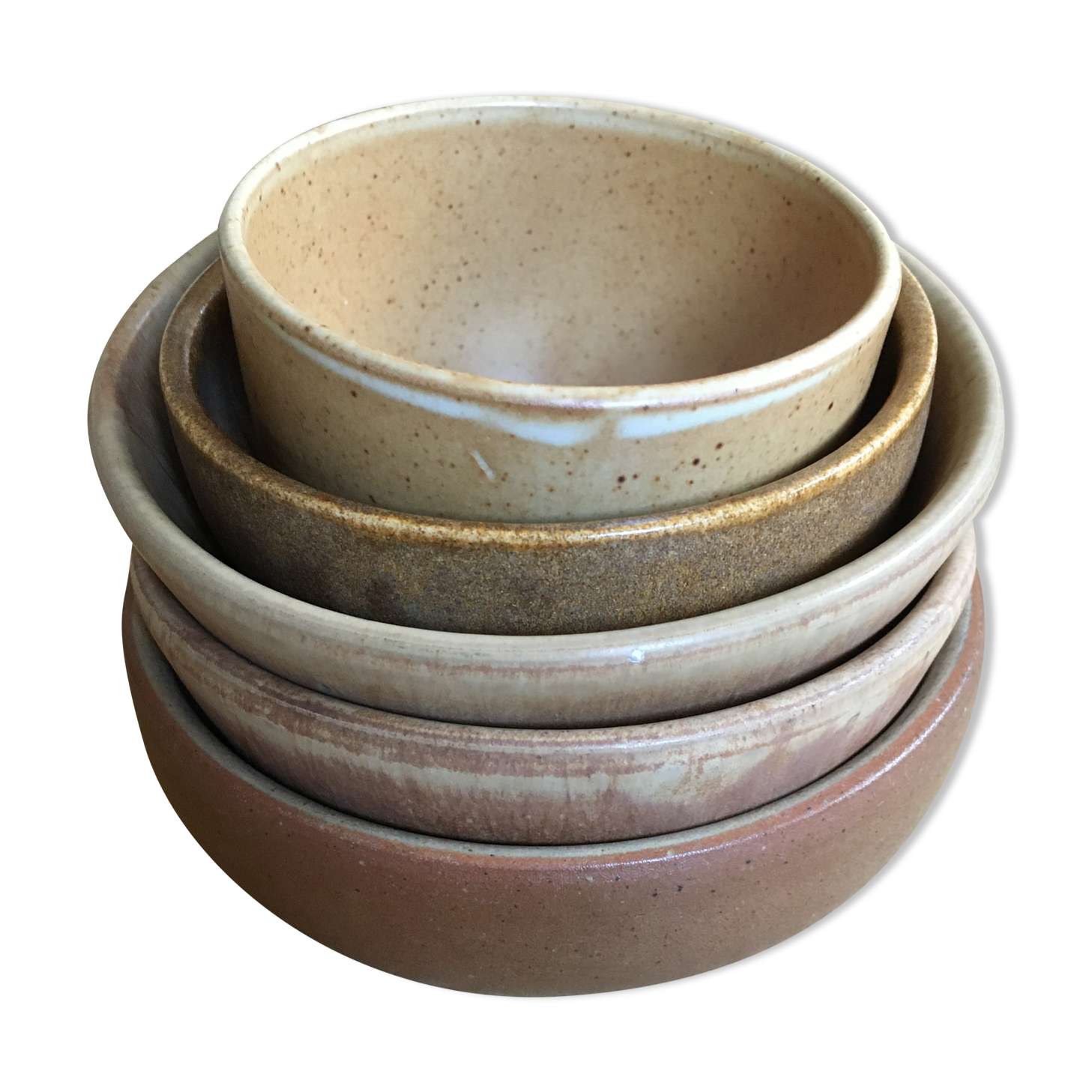 Lot of 5 sandstone bowls