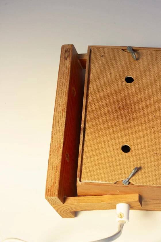 Pine wall lamp - Sweden, 1970s
