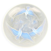 Verlys, iridescent glass cut with a design of geese and fish.