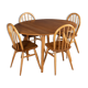 Blonde Ercol 384 Windsor Drop Leaf Table And Four 4 Model 400 Kitchen Chairs
