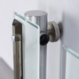 Pair of vintage 1960s metal and glass wall lamps, Italian design