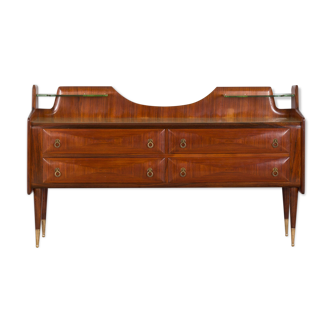 Mid century Italian credenza sideboard in walnut, 1950