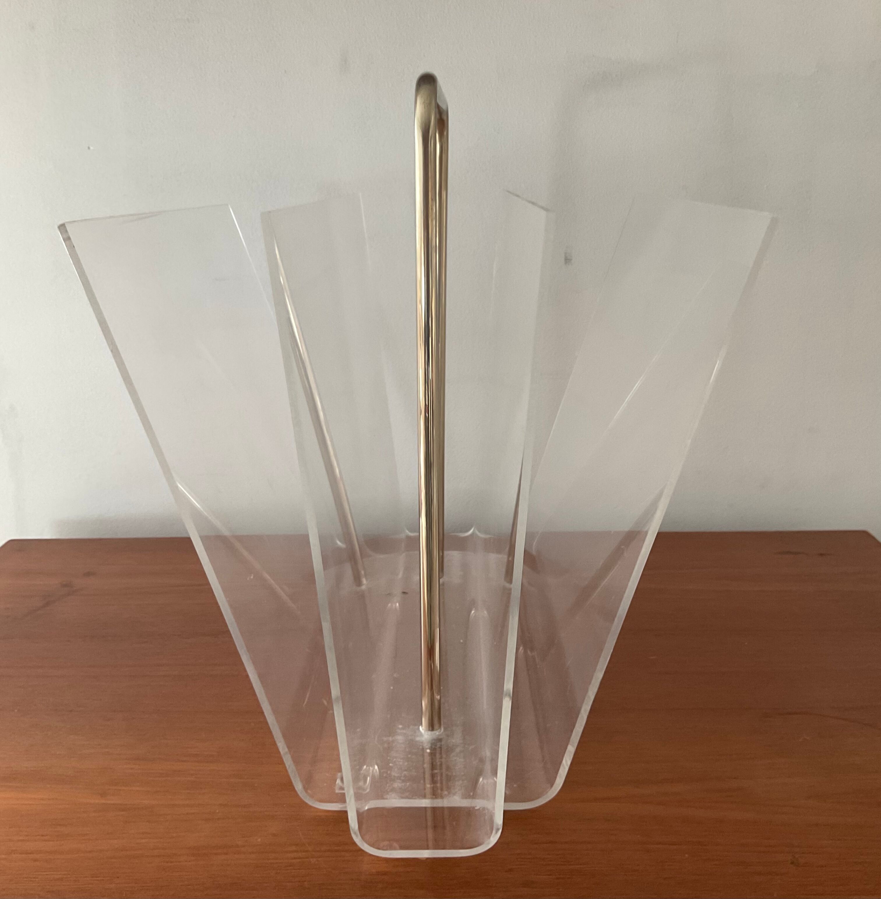 Vintage Plexiglas magazine holders from the 70s and 80s
