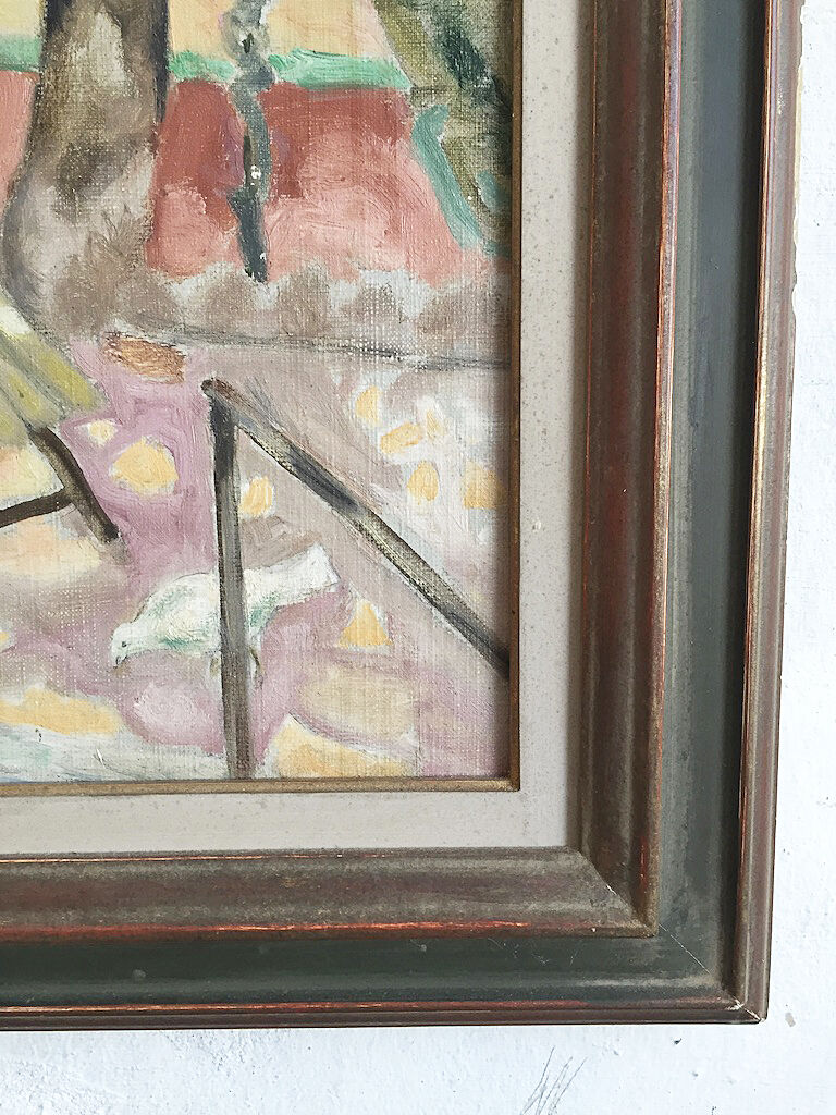 Oil on canvas framed "garden"