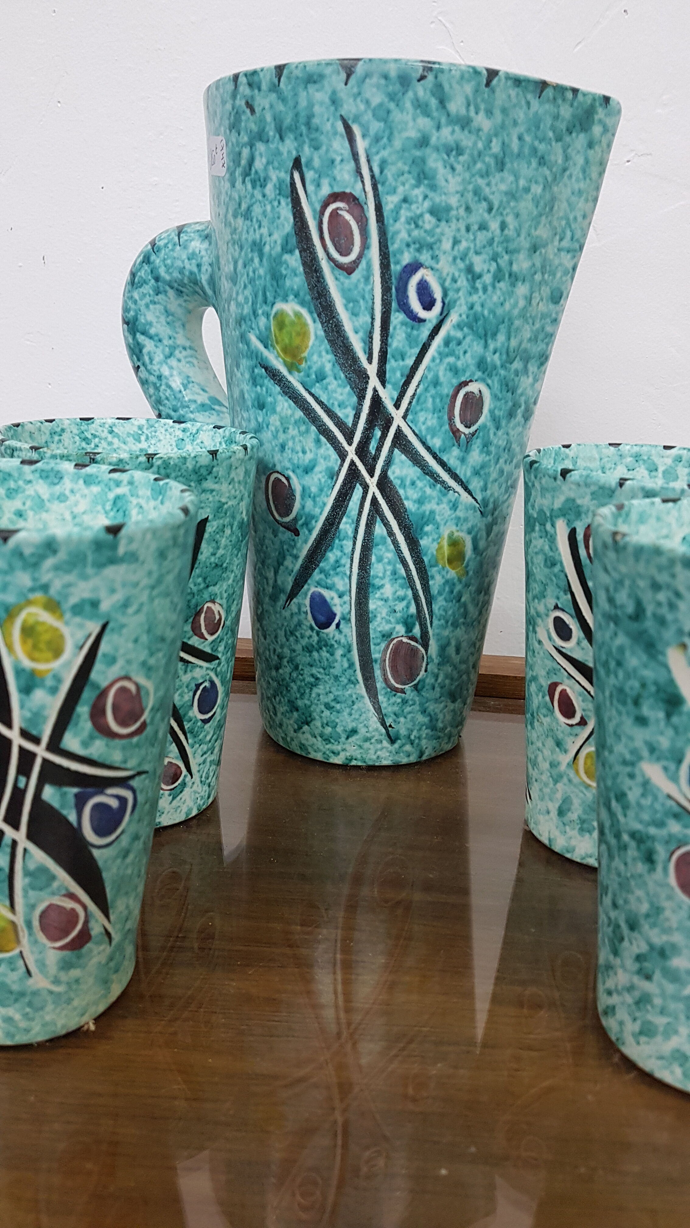 Orangeade set signed Borty, Vallauris, 50's