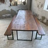 Guinguette table and its 2 benches