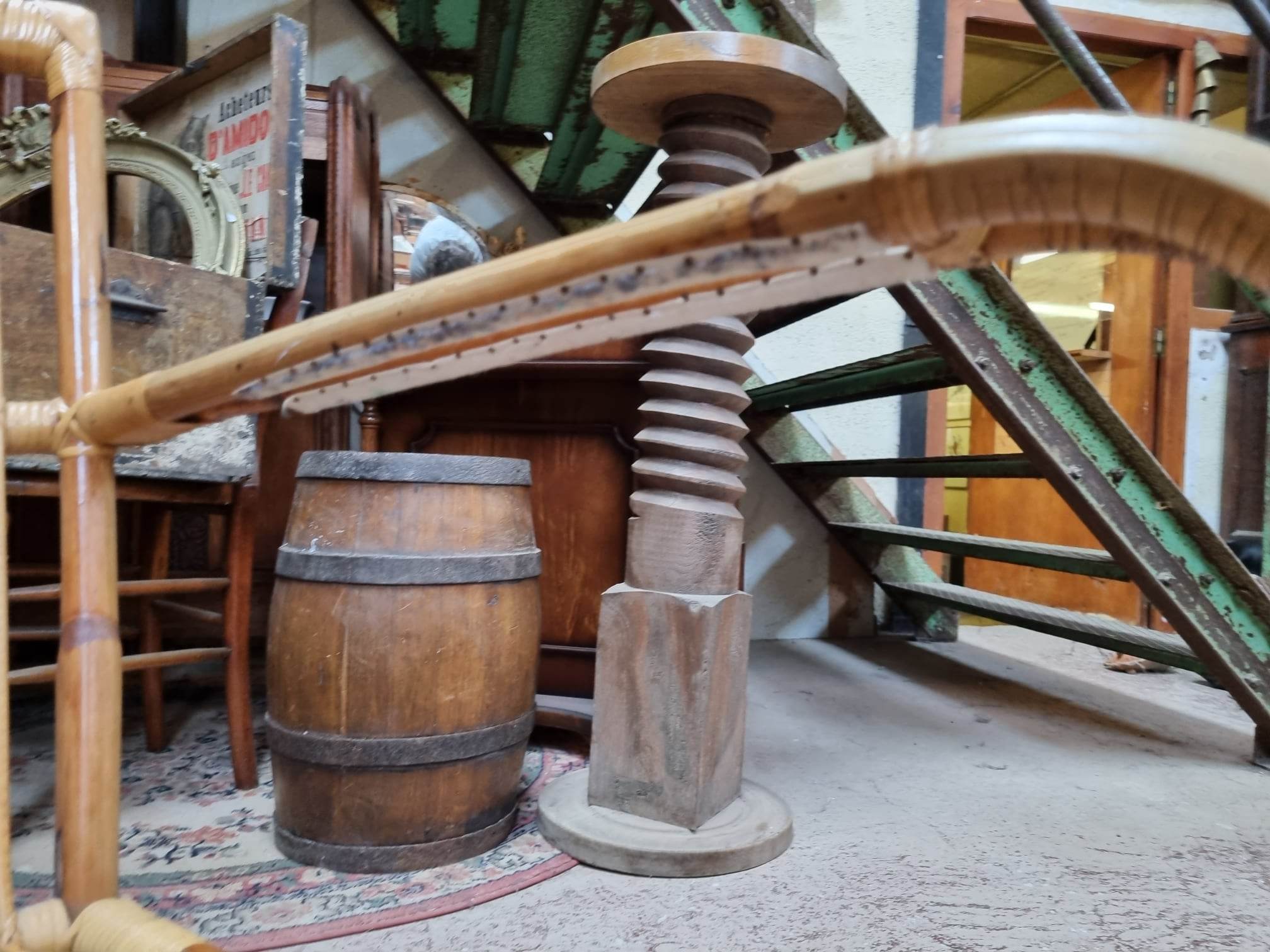 Antique rattan armchair