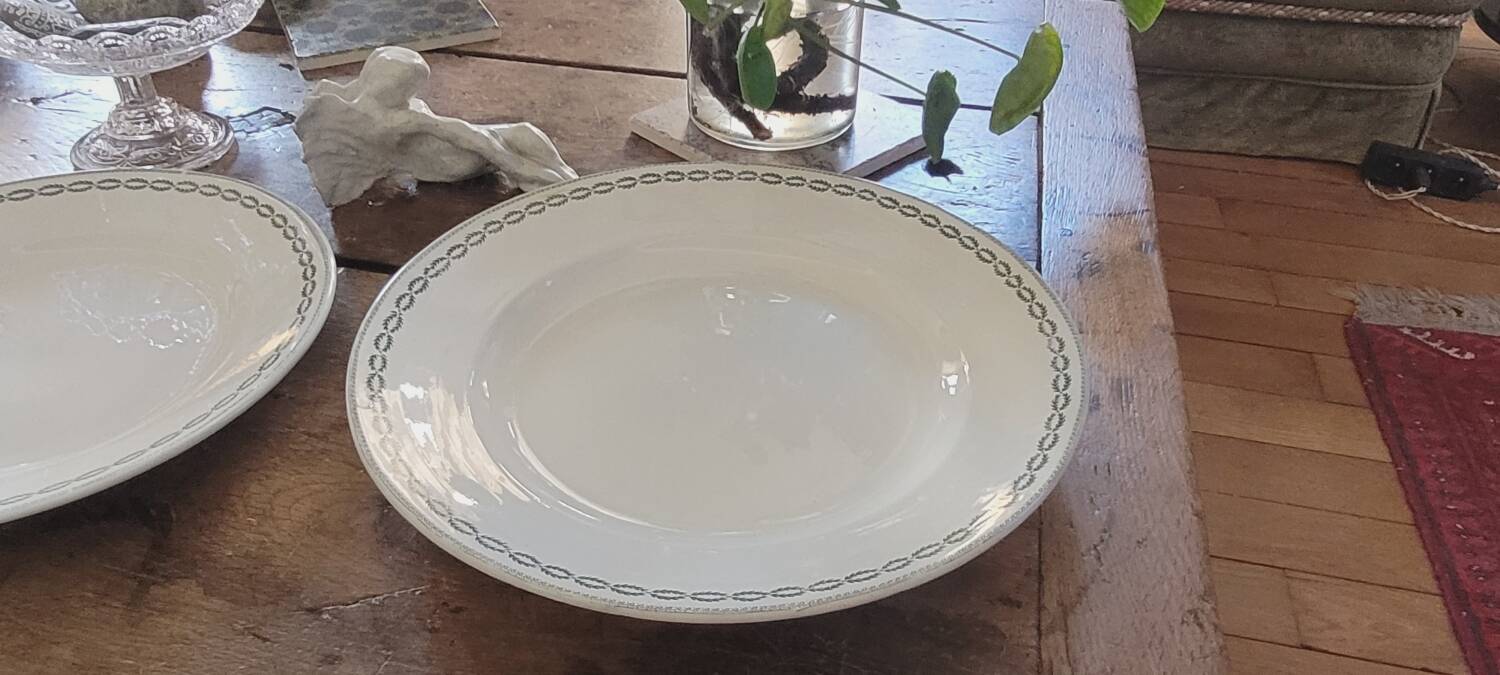 Sarreguemines iron earth serving dishes