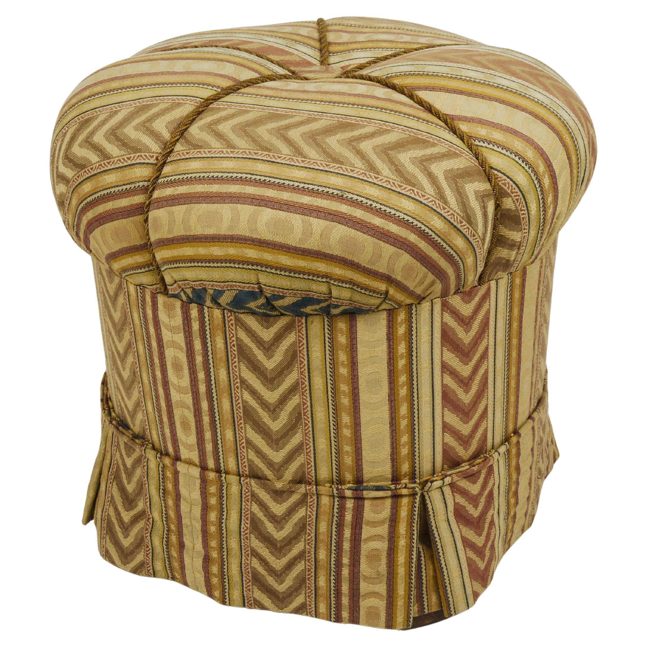 Art Deco Stool Friedrich Otto Schmidt, Pouf, Original Condition, Vienna, 1920s