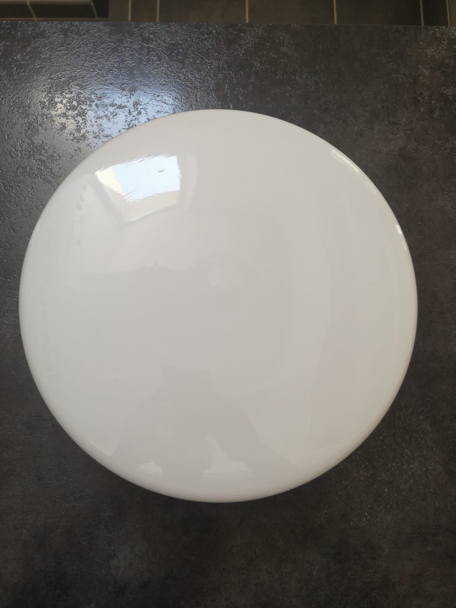 Ceiling lamp old round globe opaline white industrial Art Deco ø 27.5 cm