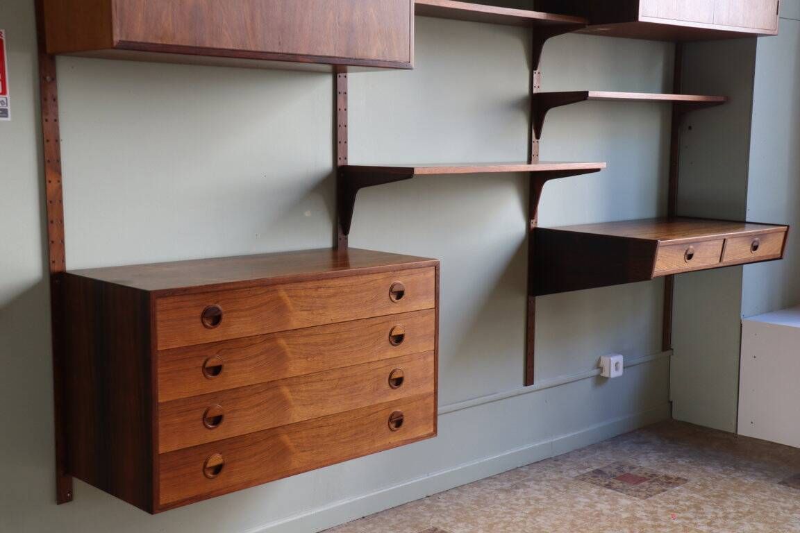 Modular rosewood wall bookcase by Thygesen and Sorensen for Hg Furniture, 1960