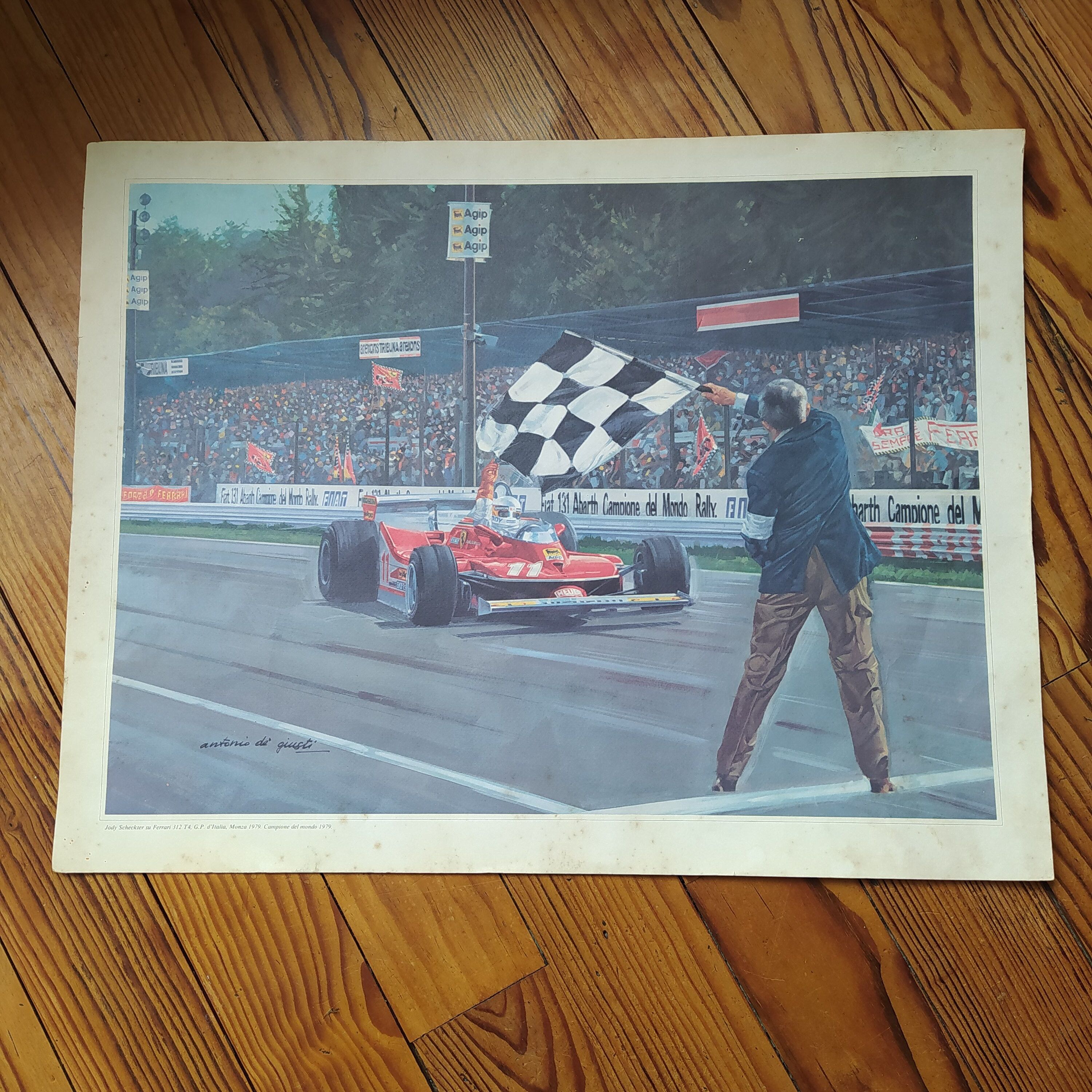 Affiche d'art signée de Guisti Ferrari à Monza 1979