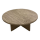 Table basse ronde en travertin, Italy, 1970s