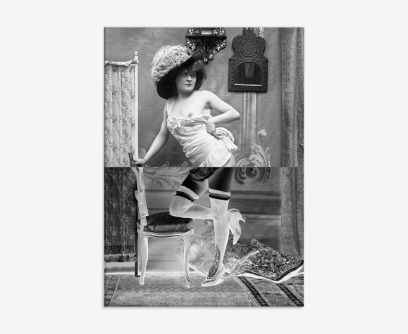 Phorographie vintage femme cabaret 1900 - A4
