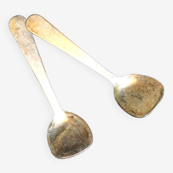 Salt spoons in solid silver hallmark 800 - miniature spice spoons