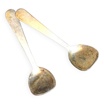 Salt spoons in solid silver hallmark 800 - miniature spice spoons