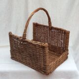 Vintage wicker basket in braided wicker