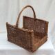 Panier à bûcher vintage en osier tressé