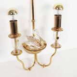Rare set of Italian crystal 'Swan' wall lights, Italy 1980s
