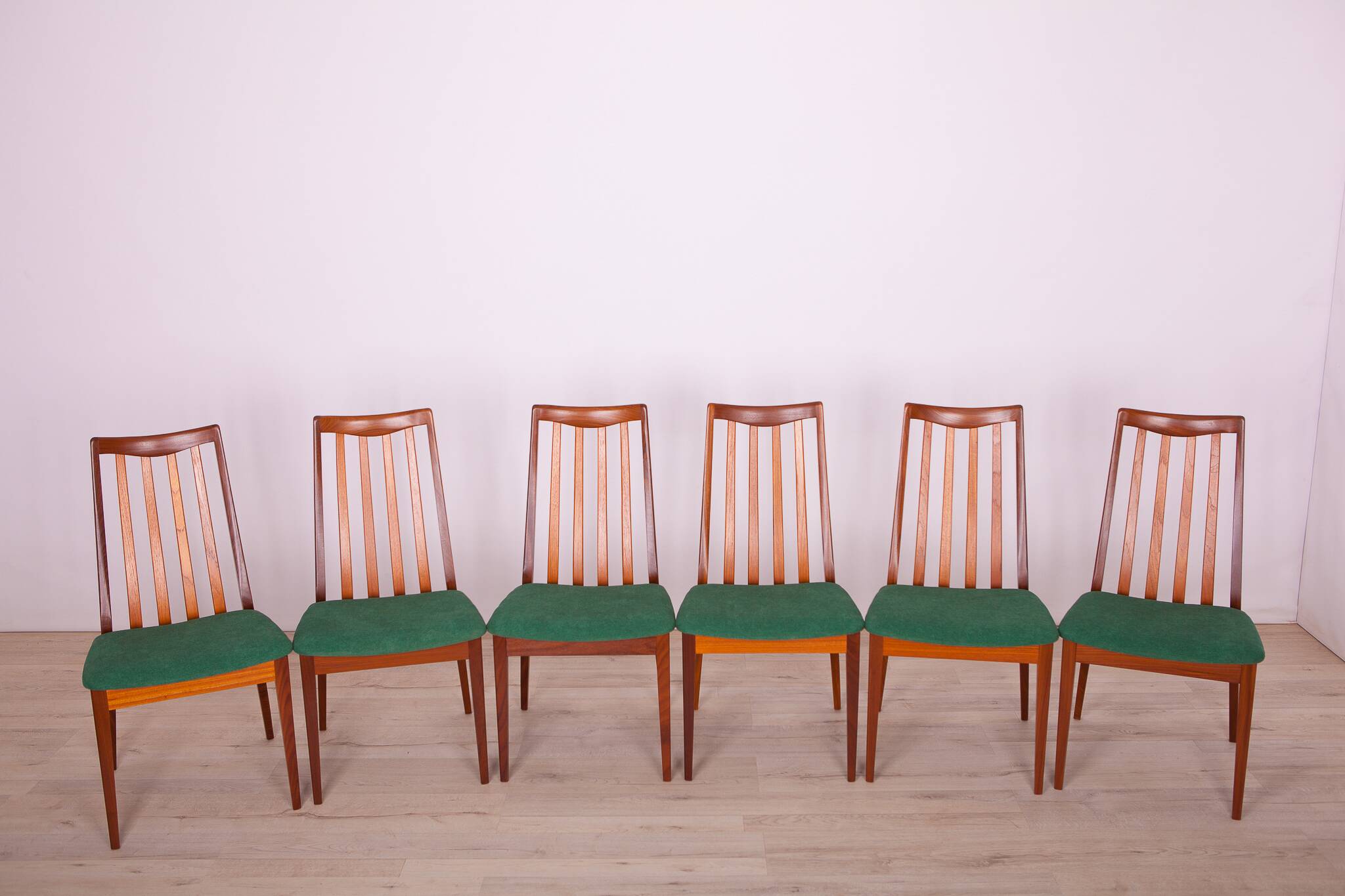 Fabric and Teak Dining Chairs by Leslie Dandy for G-Plan, 1960s, Set of 6