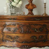 Commode tombeau en noyer style Louis XV, XXème