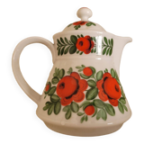 Small vintage coffee or teapot with orange flower pattern