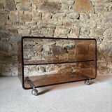 Smoked Plexiglas coffee table by Michel Dumas for Roche Bobois, 1970.