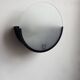Pair of vintage geometric wall lights, black metal and sandblasted glass, Delmas France 1970