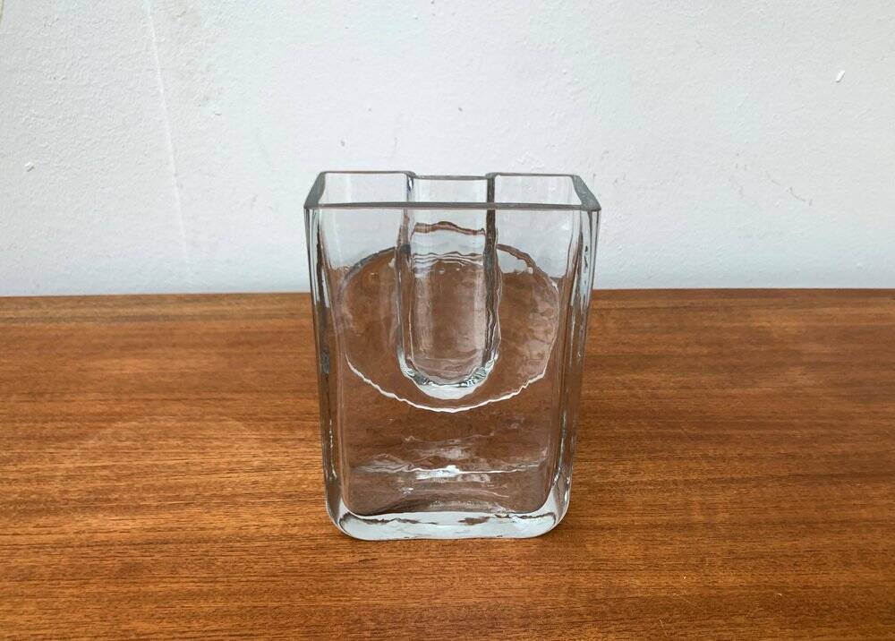 Postmodern glass block vase by Rosenthal, 1980s.