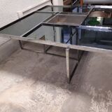 Chrome metal coffee table and mirrors