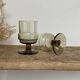 4 vintage smoked glass glasses "Willem Heesen"