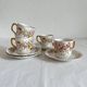 4 antique coffee cups in polychrome iron earth KG Lunéville