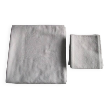 Old damask tablecloth 150x145cm + 6 napkins