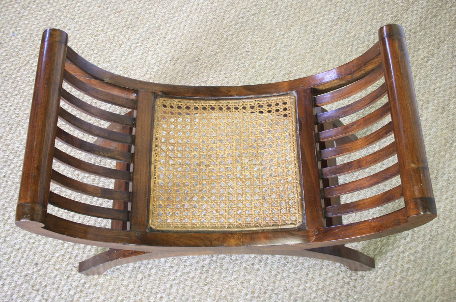 Wooden curule chair and canning