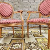 Paire de fauteuil Médaillon style Louis XV