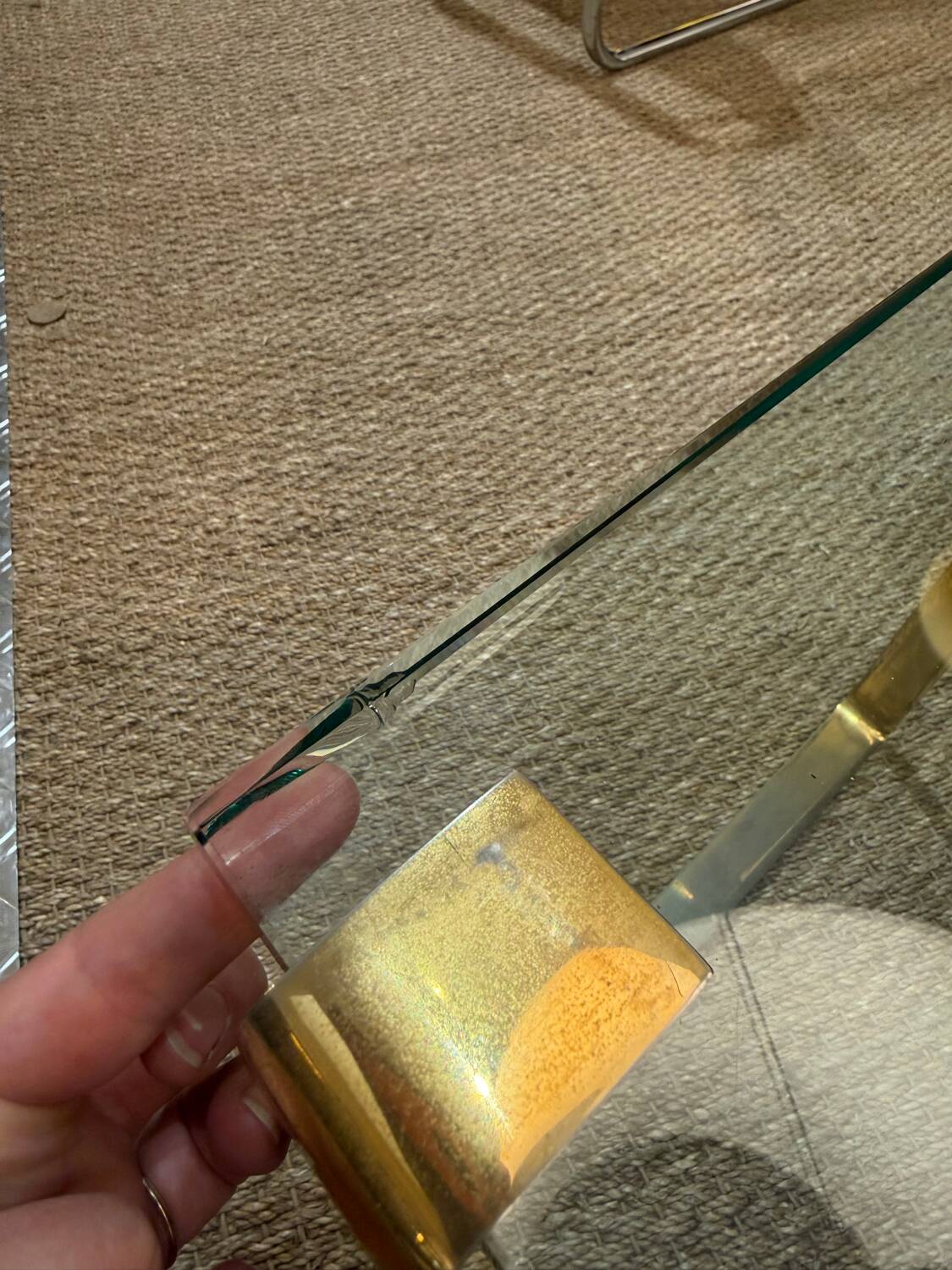 Pair of vintage gilt coffee tables by Friedrich Wilhelm Möller, 1970s