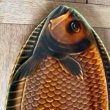 Plat poisson barbotine Sarreguemines 1970