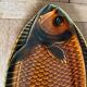 Sarreguemines fish barbotine dish 1970