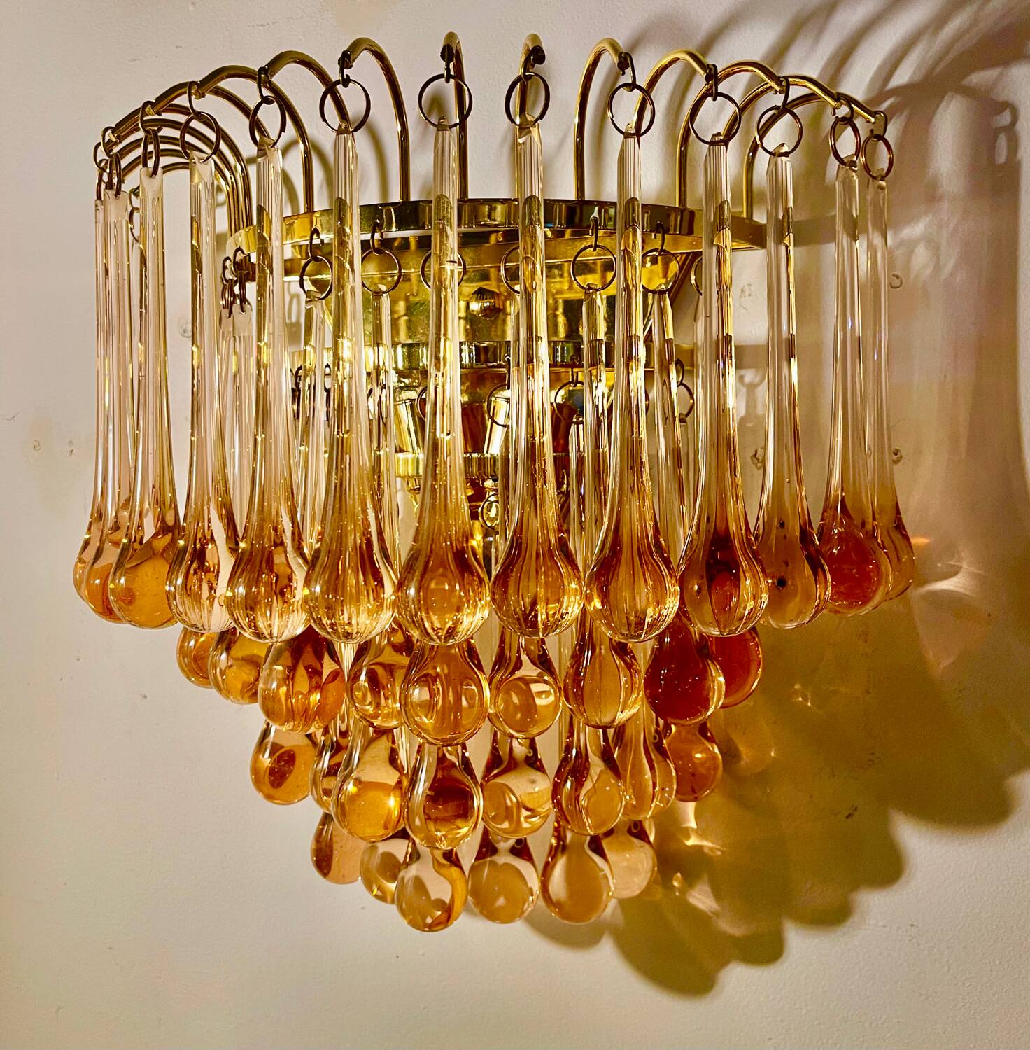 Venini wall light drops Murano glass, Italy 1980