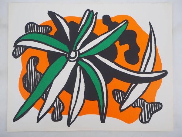 Fernand leger : la fleur - lithographie originale