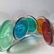 Colored glass stemmed bowls